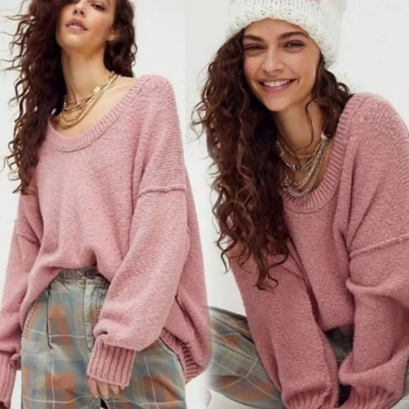 Free People Brookside Oversized Scoop-neck Sweater - Picture 2 of 14